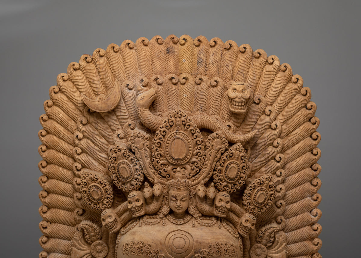 Wooden Bhairava Wall Hanging | Exclusive Hand-Carved Sacred Artwork