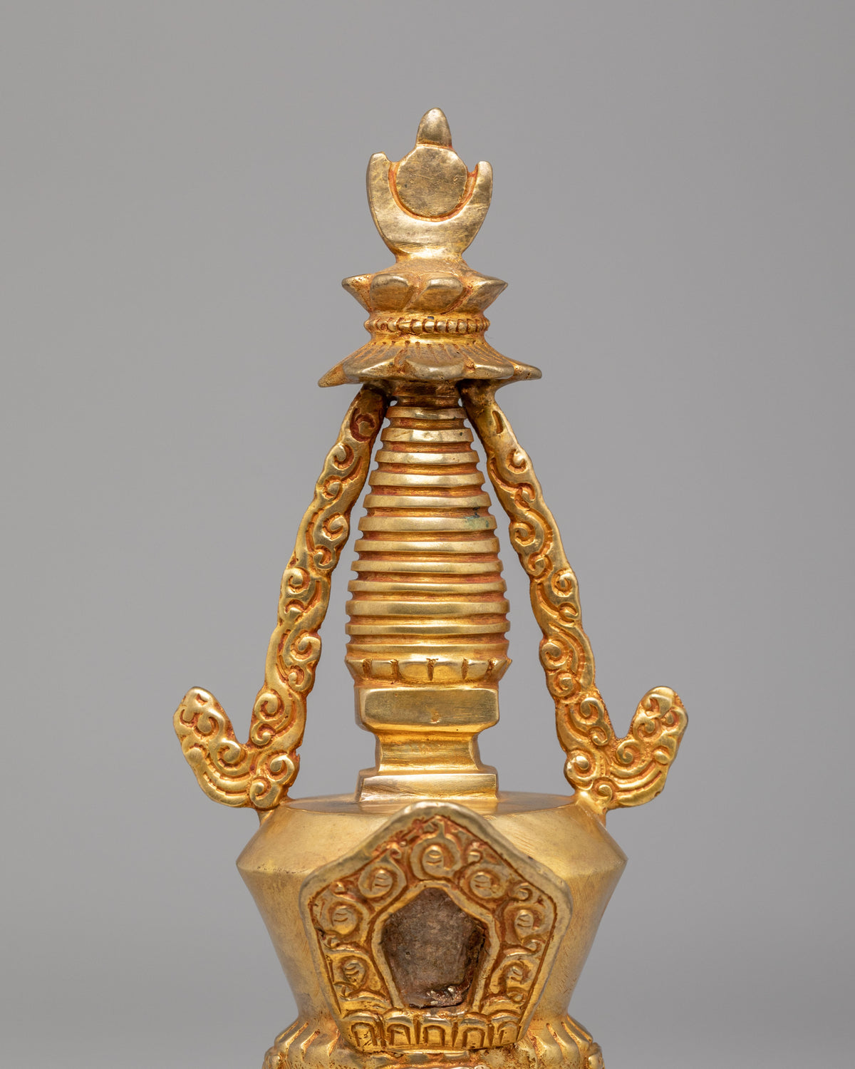 Lotus Blossom Stupa For Buddhist Altar |  Sacred Traditional  Artwork