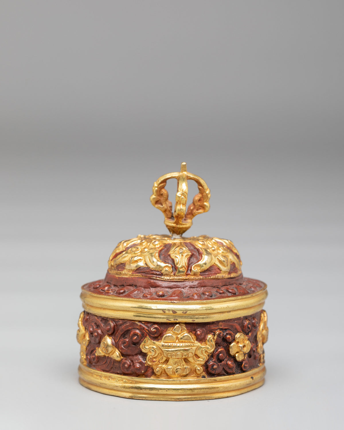 Buddhist Offering Dhupur Rice Pot | Handcrafted Buddhist Carved Vessel