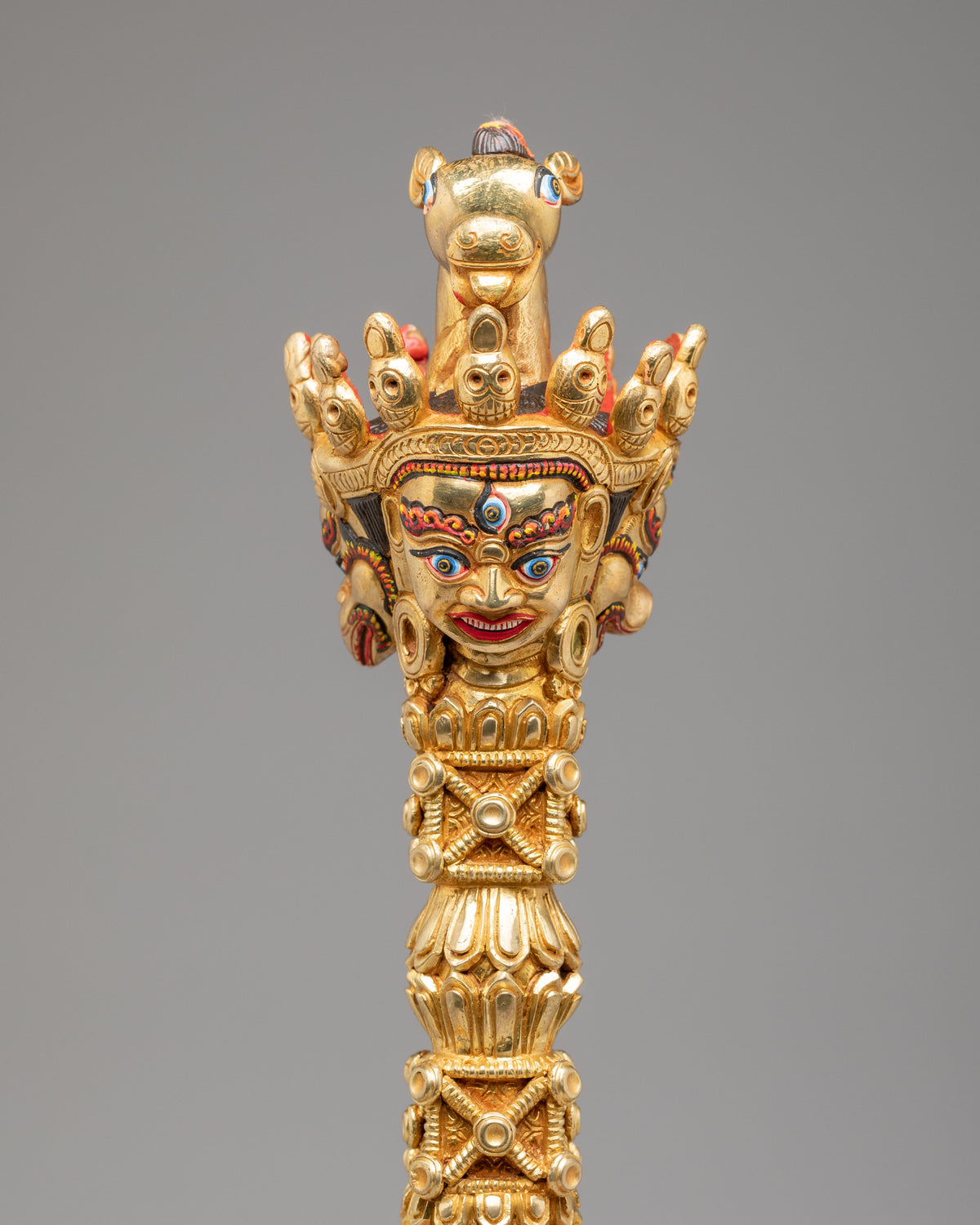 Handcrafted Altar Ritual Phurba | Gold Plated Tibetan Buddhist Ceremonial Dagger