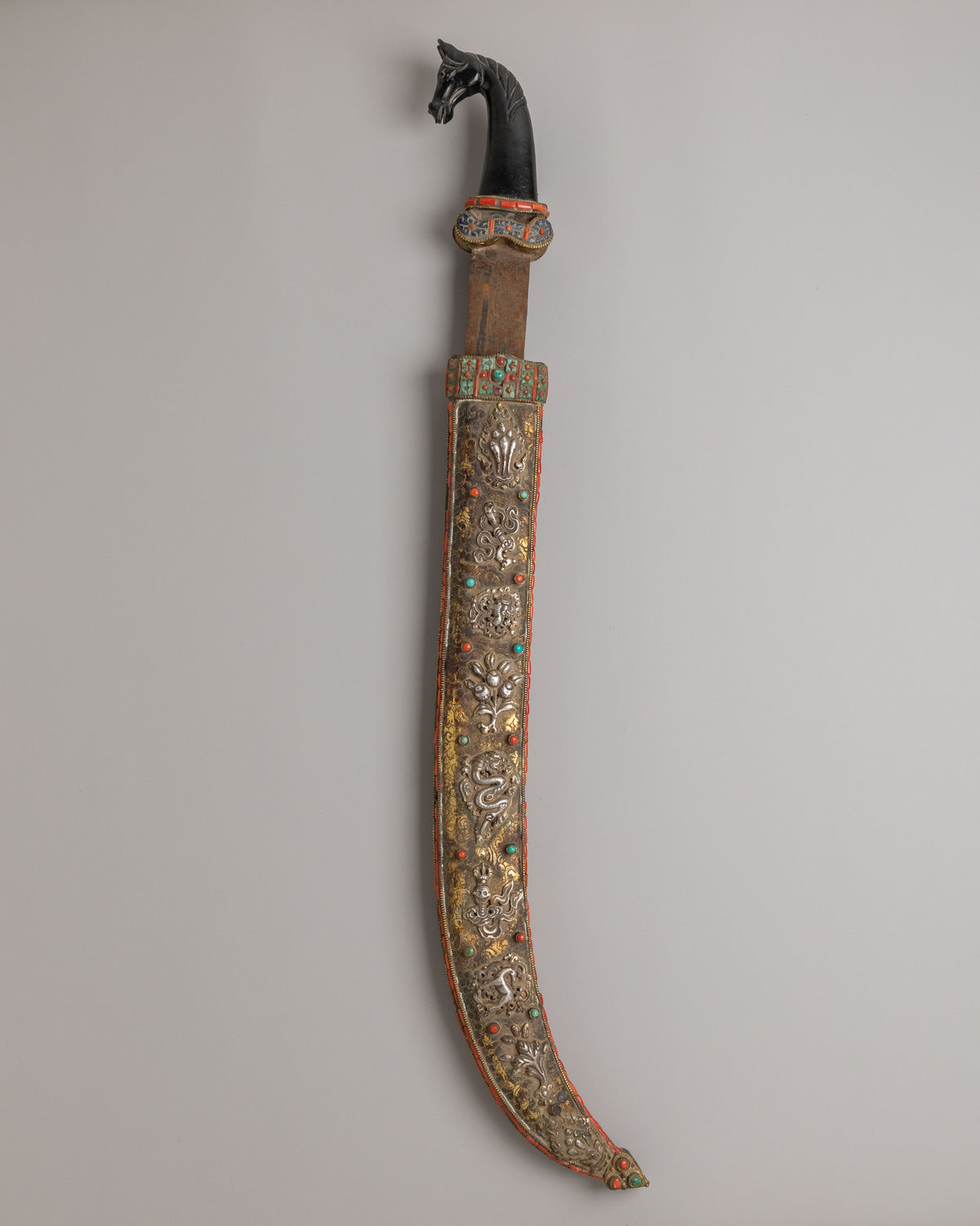 Tibetan Sword With Decorative Scabbard | Traditional Himalayan Sword Art