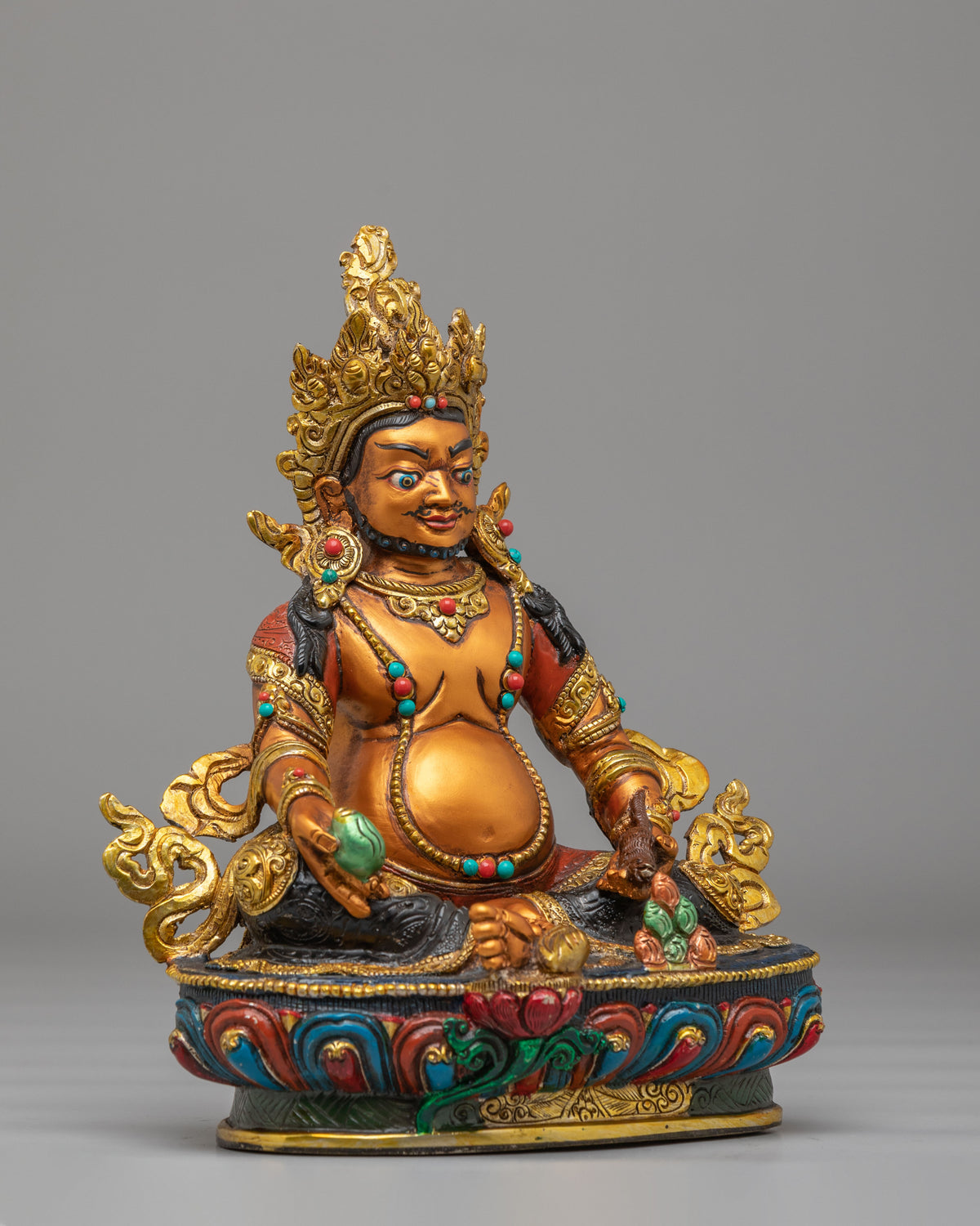 Traditional Dzambhala Altar Statue | Wealth Deity Buddhist Artwork