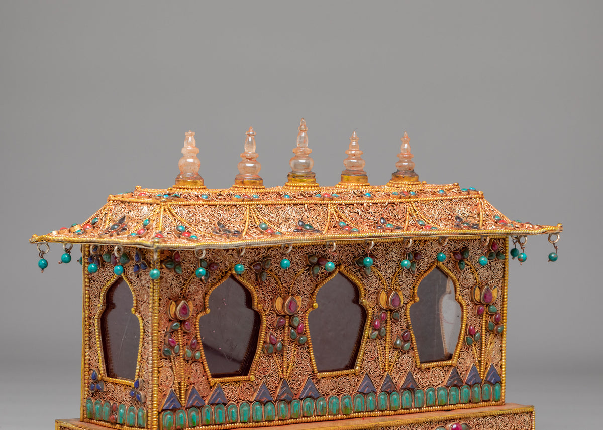 Tibetan Buddhist Spiritual Altar Box | Hand carved Meditation Box