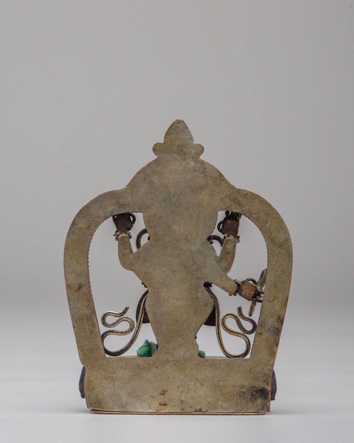 Handmade Standing Ganesh Statue | Copper Ganesha Sculpture with Gemstones
