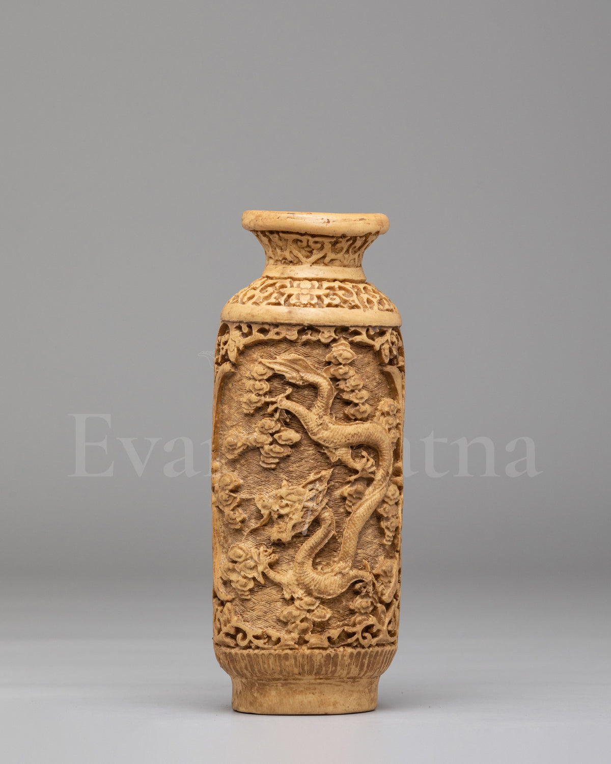 Hand-Carved Flower Vase