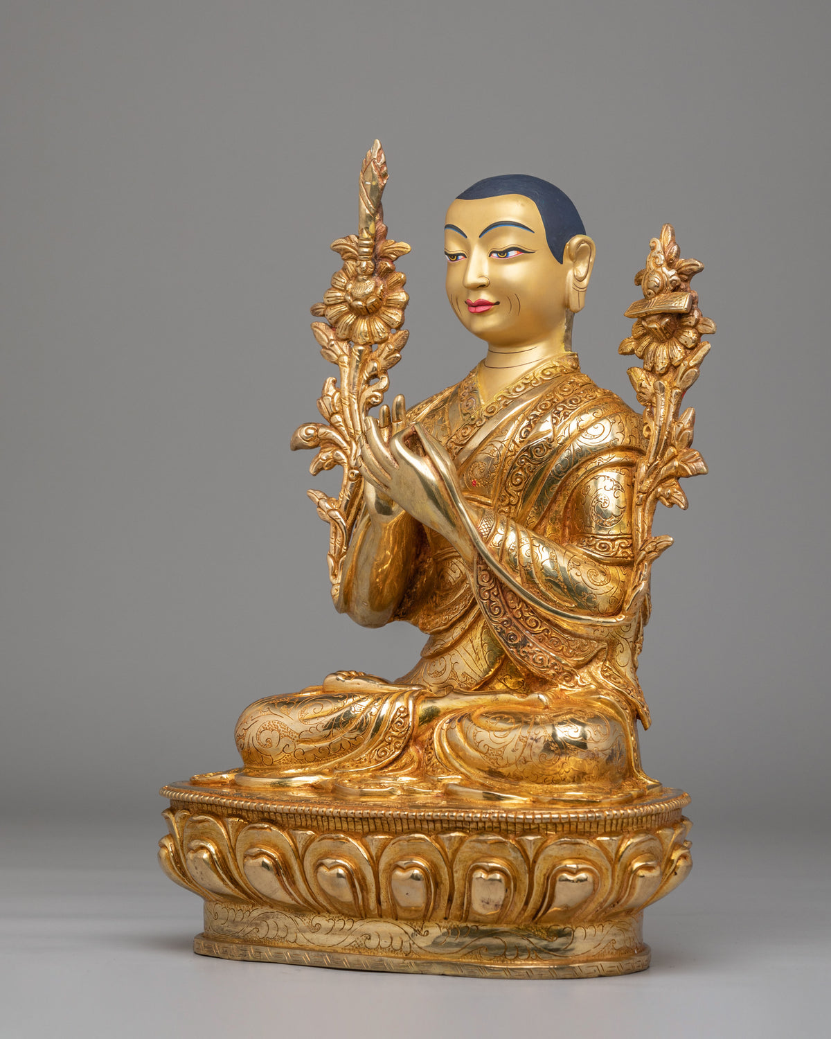 Tibetan Buddhist Tsongkhapa Statue Set | Gelug Lineage Masters