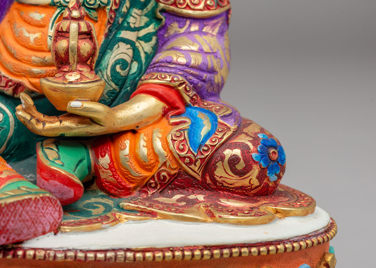 Padmasambhava Home Shrine Statue | Gold Plated Copper