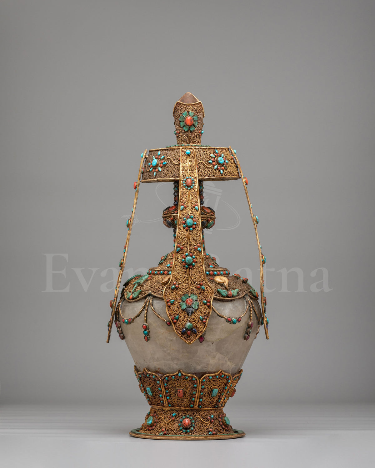 Tibetan Buddhist Long Life Ritual Vase 