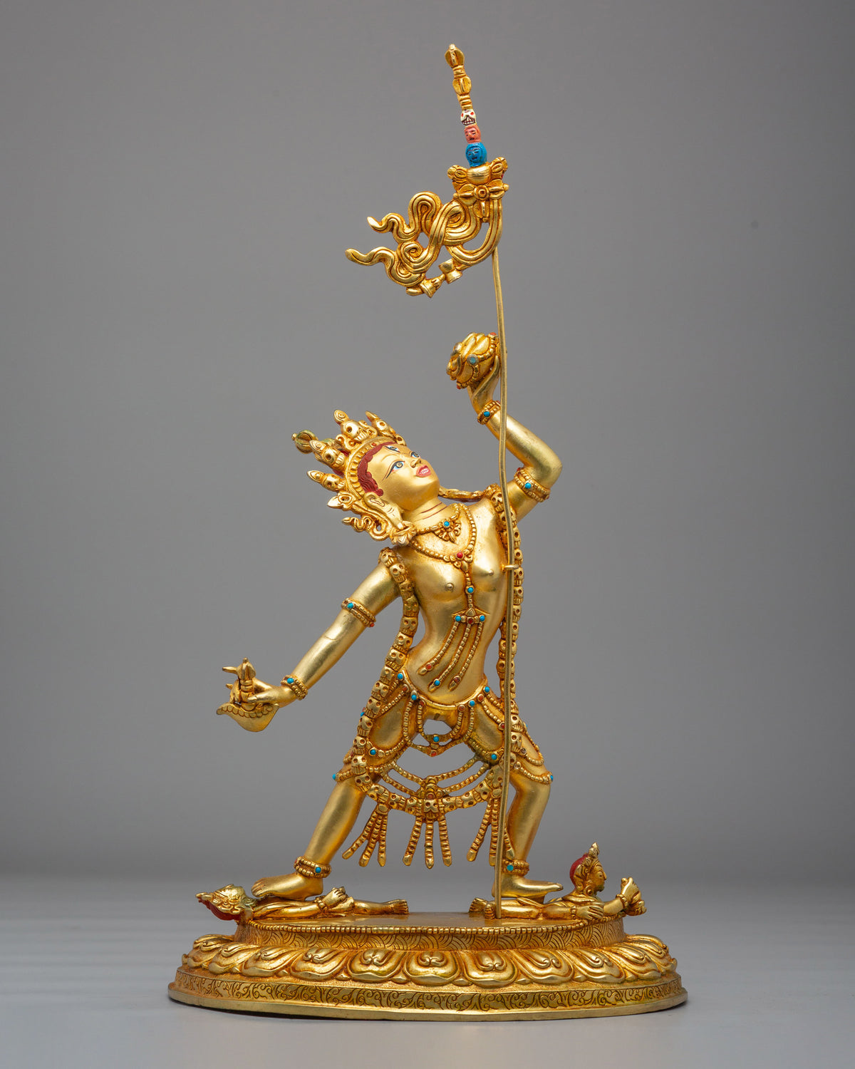 Tibetan Vajrayogini Meditation Statue | 24K Gold Plated Copper Sculpture