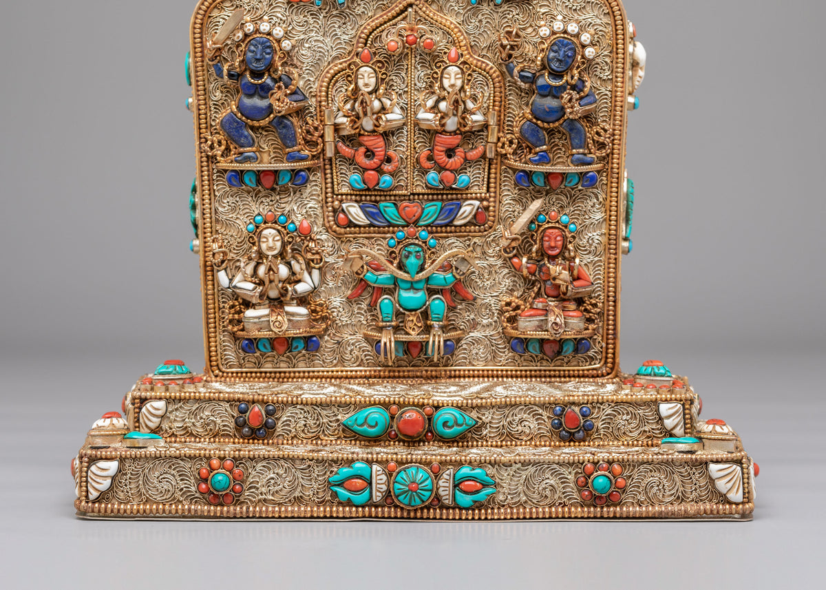 Tibetan Buddhist Ghau Shrine Box | Sacred Tibetan Offering Box