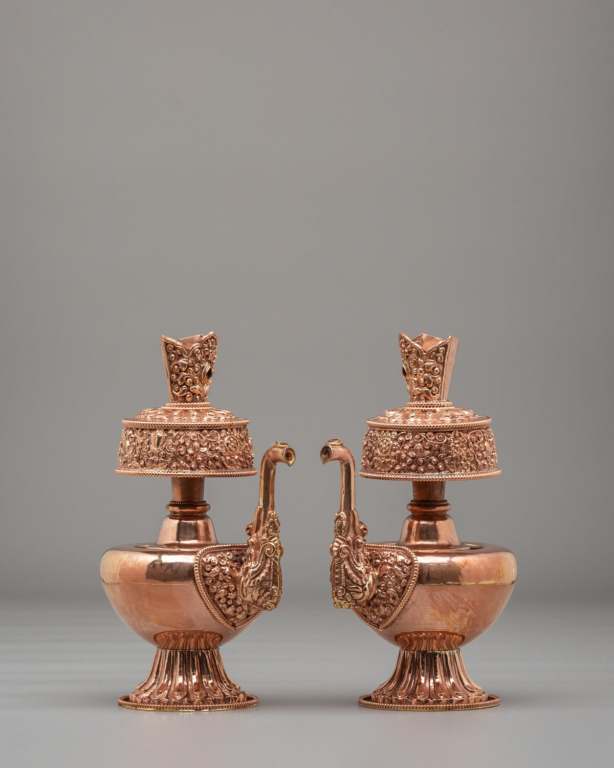 Buddhist Shrine Bhumba Set | Handcrafted Copper Ritual Vessels