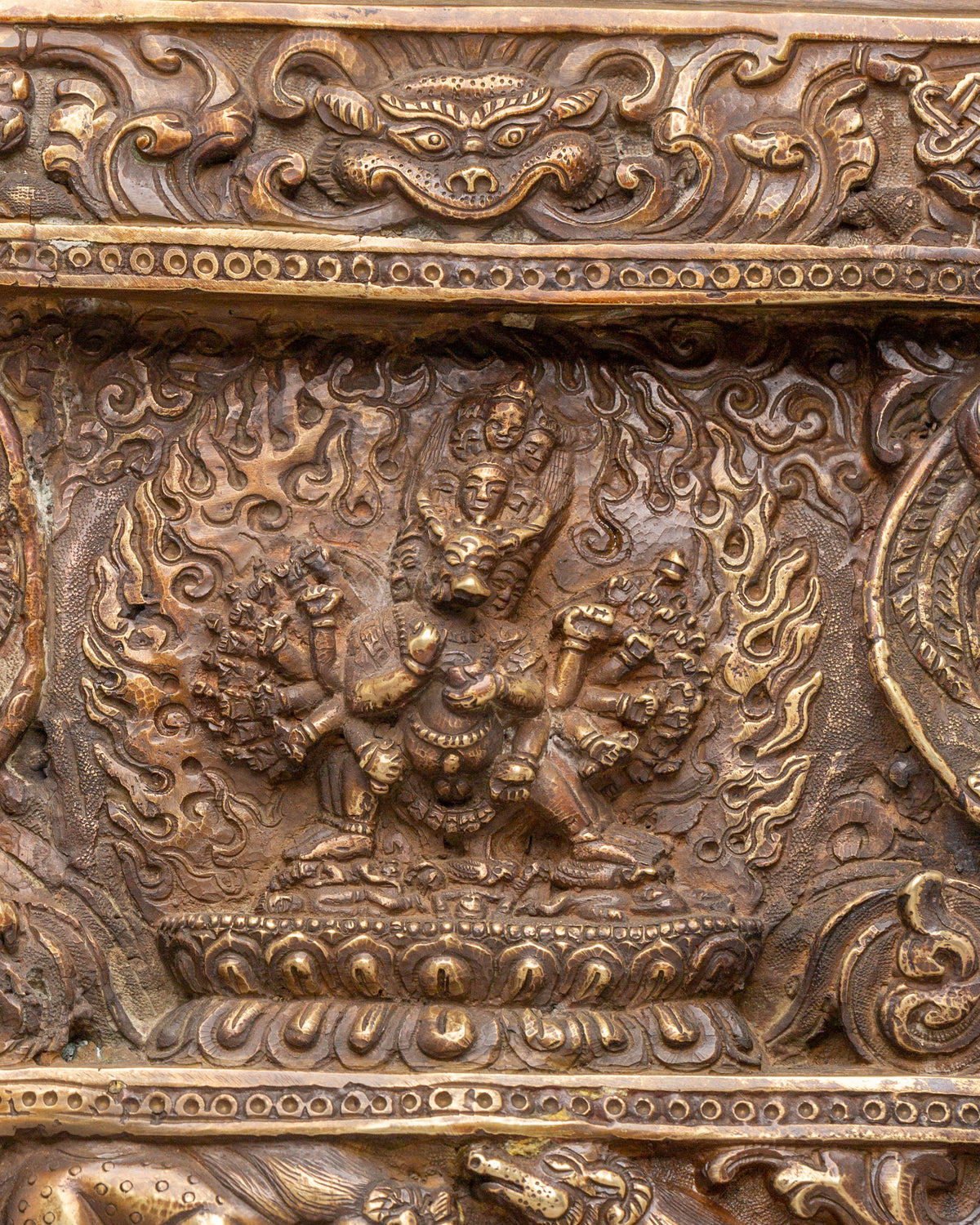 Handcrafted Deity Display with Stand | Sacred Himalayan Artwork