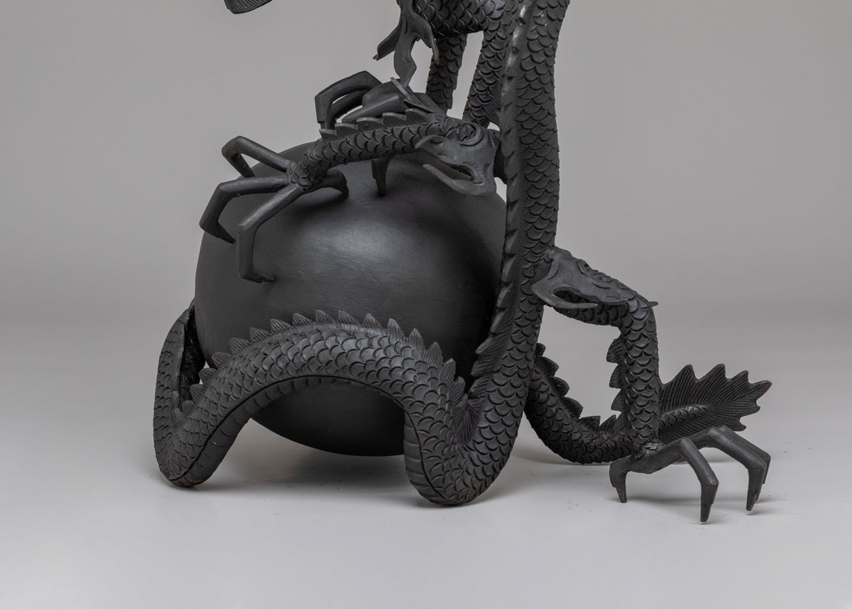 Handcrafted Dragon Sculpture Set | Tibetan Guardian Deity Figurines