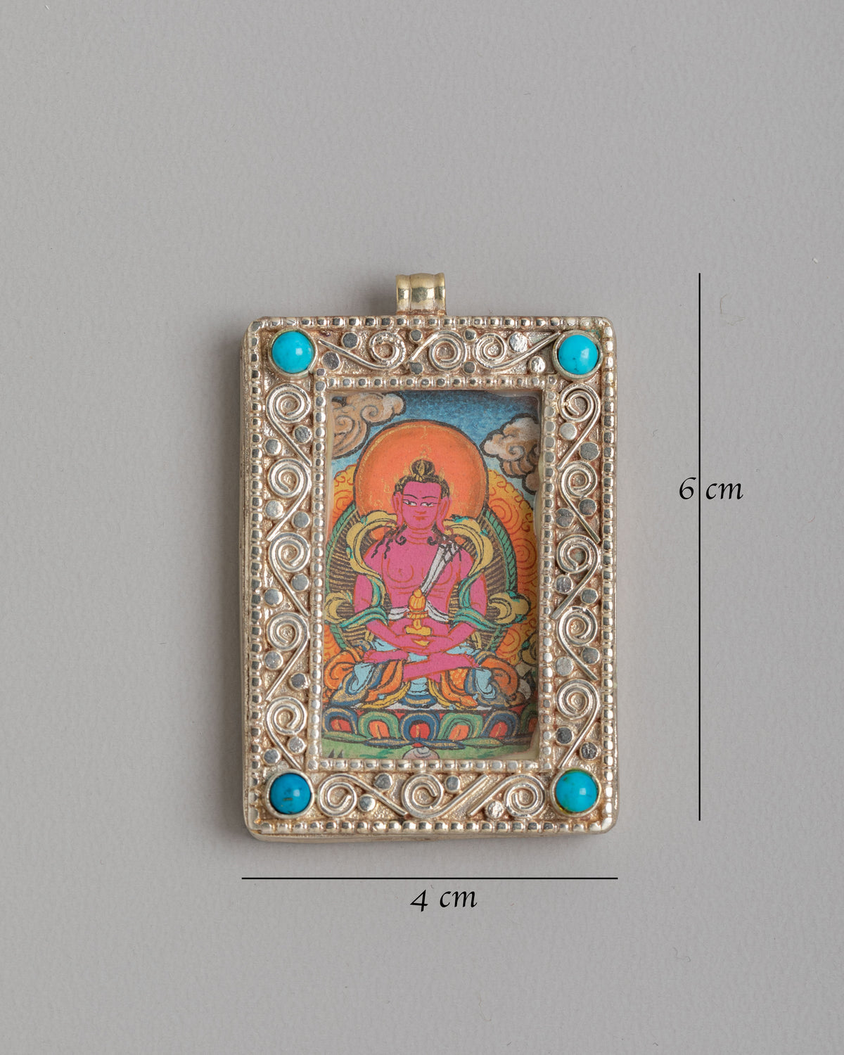 Amitayus Sacred Pendant | Turquoise Buddhist Locket