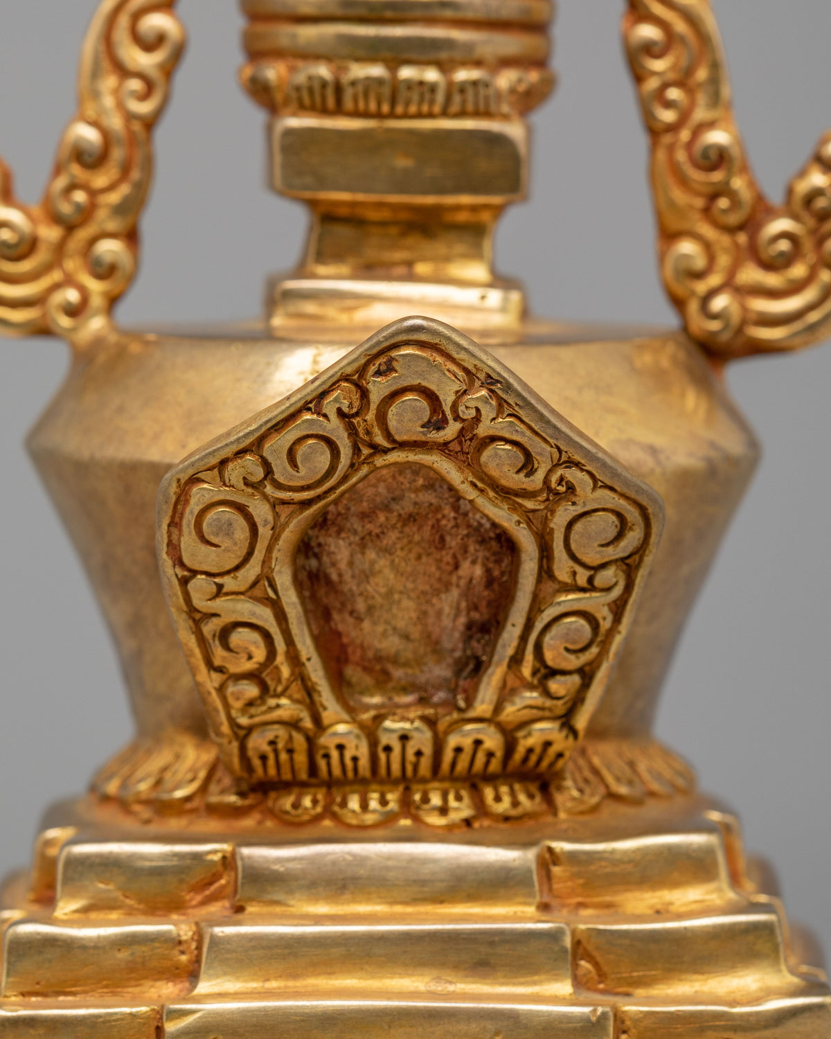 Handcrafted Meditation Kadampa Stupa  | Sacred Buddhist Shrine Decor
