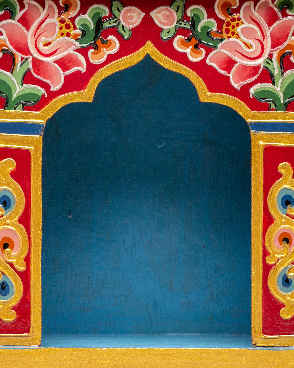 Buddhist Sacred Altar Box | Tibetan Wooden Shrine Cabinet