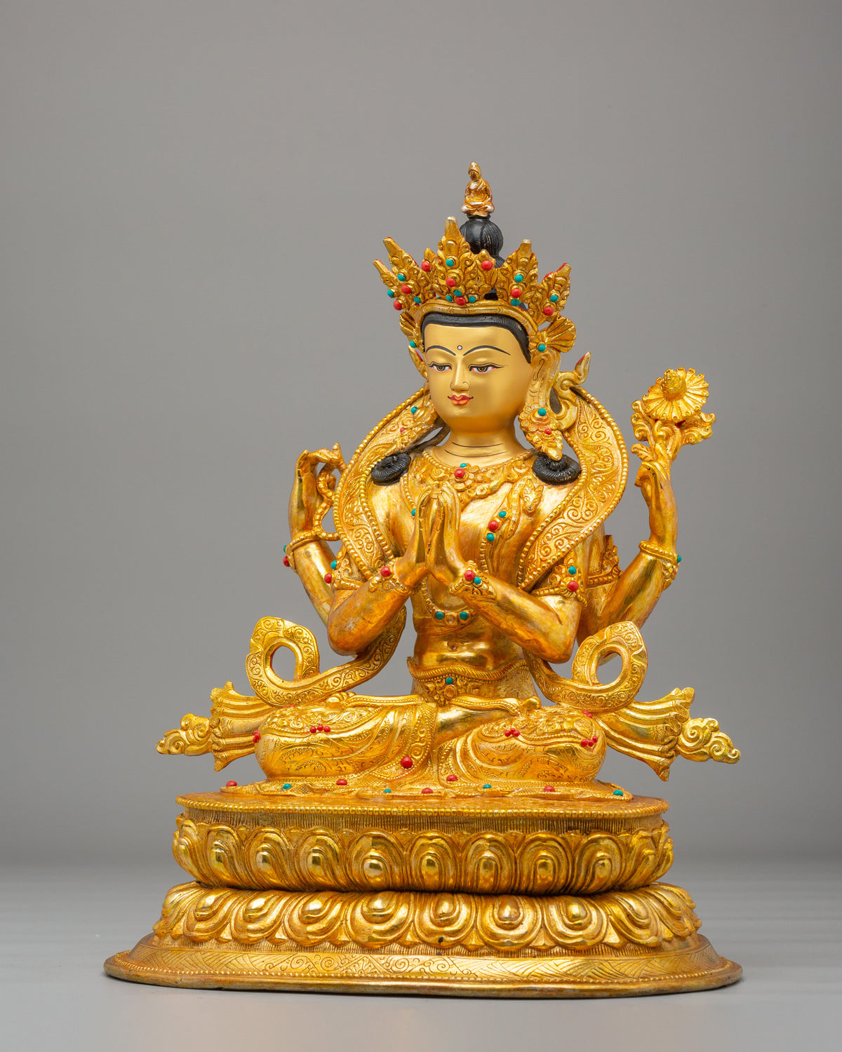 Traditional Cchenrezig Buddhist Statue | Handcrafted Artwork for Home Decor