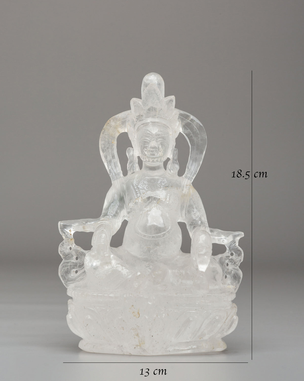 Himalayan Crystal Dzambhala Sculpture | Buddhist Wealth Deity Artwork