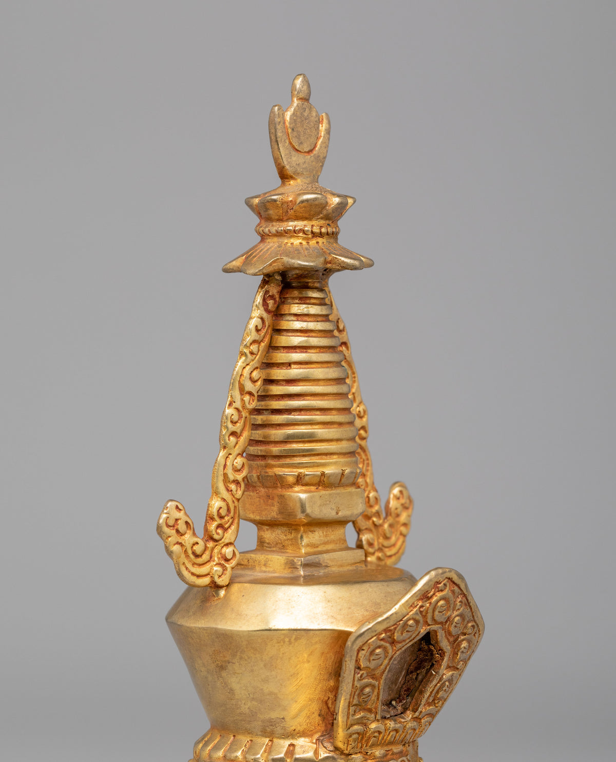 Lotus Blossom Stupa For Buddhist Altar |  Sacred Traditional  Artwork