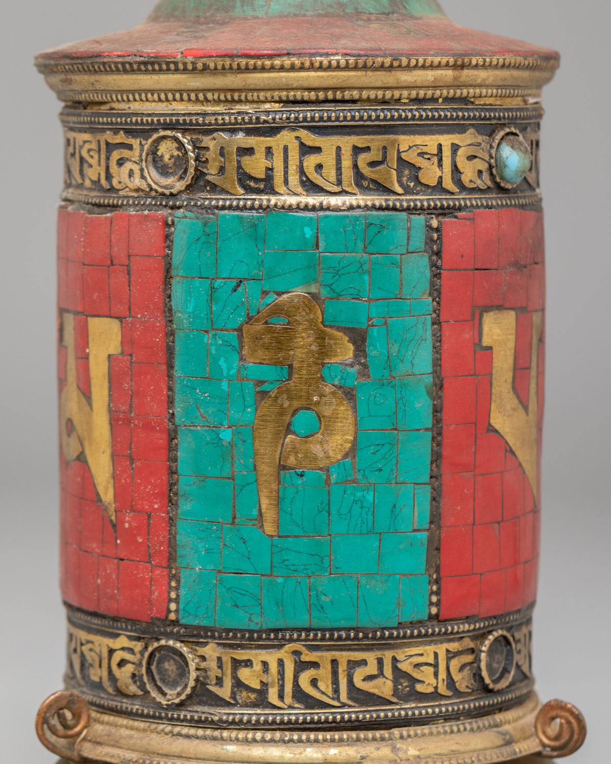 Handcrafted Prayer Wheel Artwork | Copper Buddhist Ritual Object