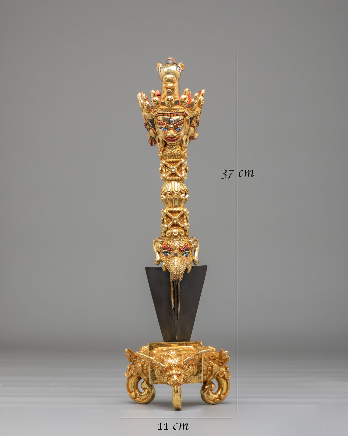 Handcrafted Altar Ritual Phurba | Gold Plated Tibetan Buddhist Ceremonial Dagger