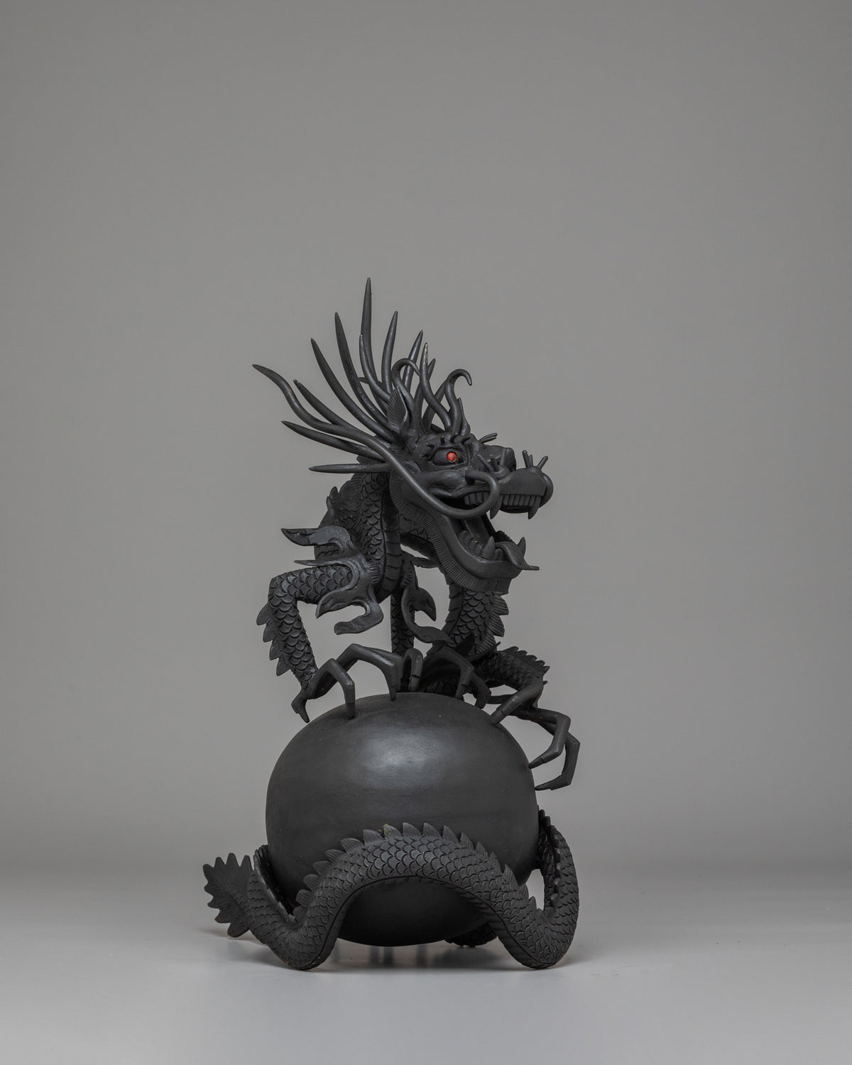 Handcrafted Dragon Sculpture Set | Tibetan Guardian Deity Figurines