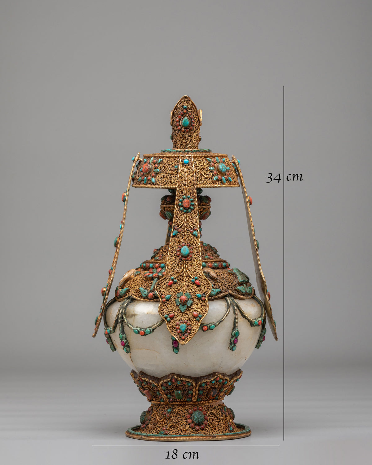 Buddhist Longevity Ritual Vase | Perfect for Altar and Meditation