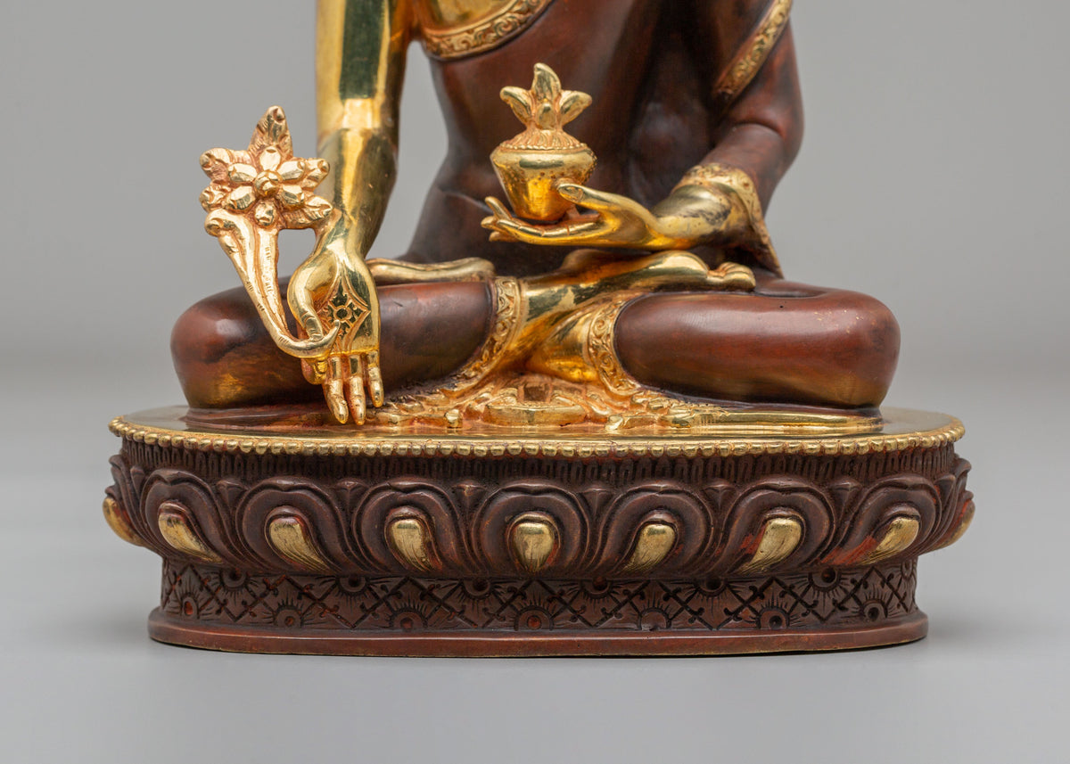 Sacred Medicine Buddha Sculpture | Gold Plated Buddhist Statue