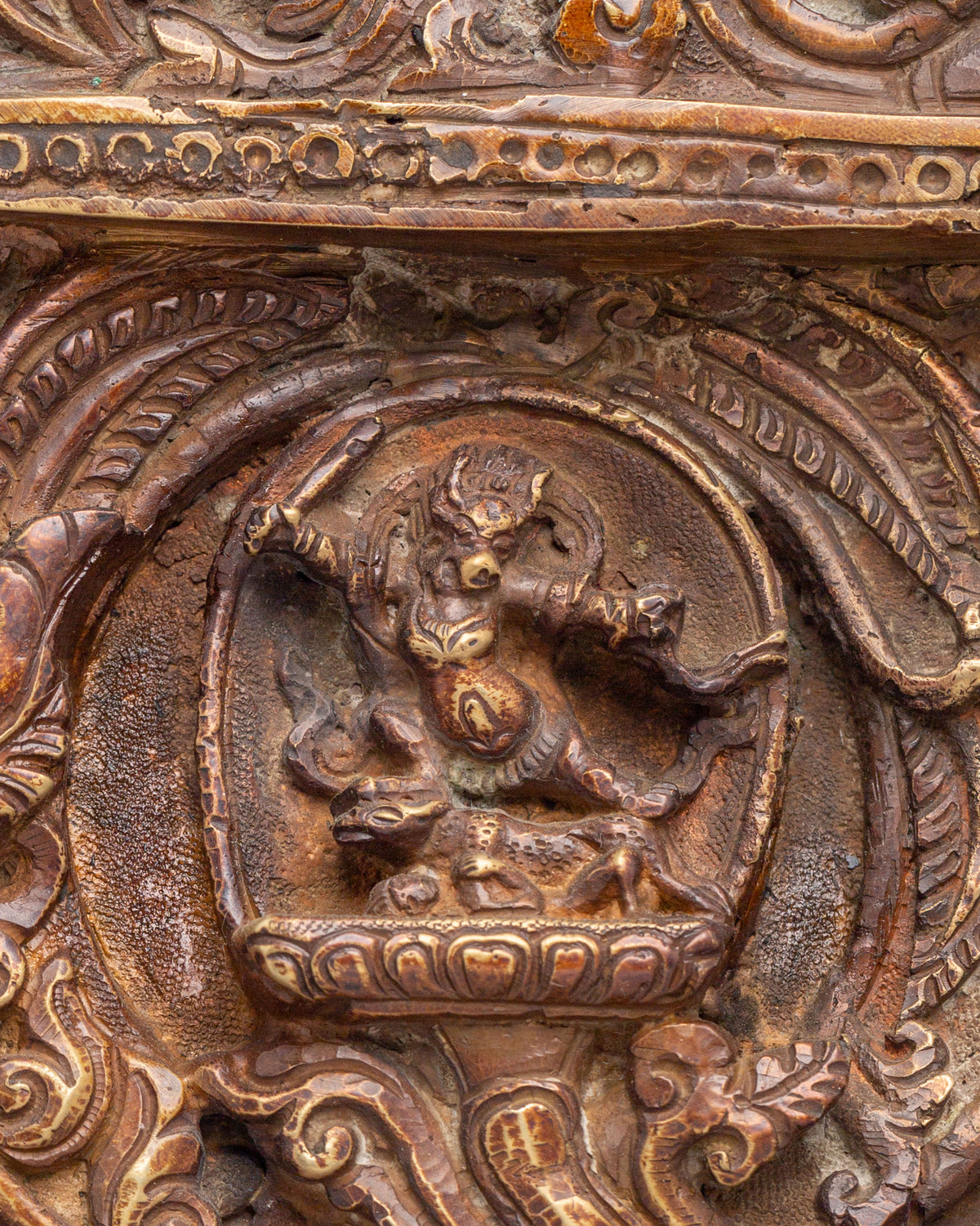 Handcrafted Deity Display with Stand | Sacred Himalayan Artwork