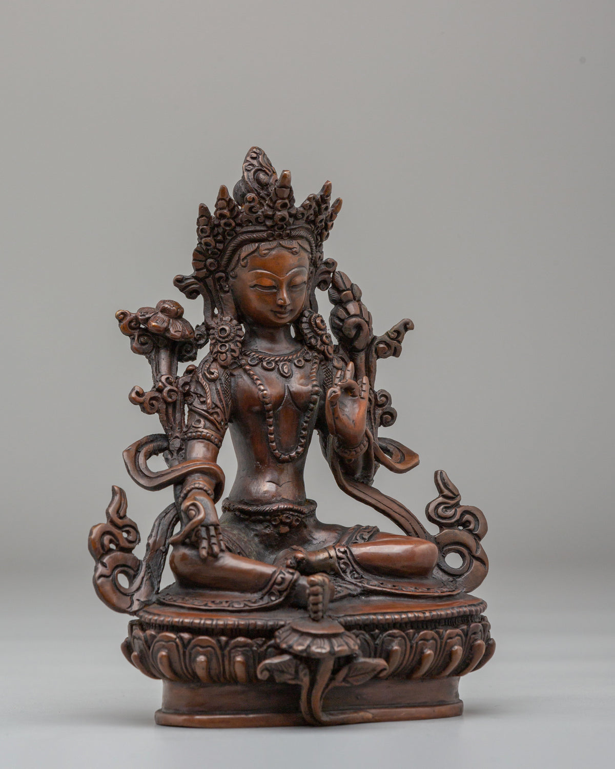 Traditional Buddhist Green Tara Statue | Symbol of Compassion and Protection