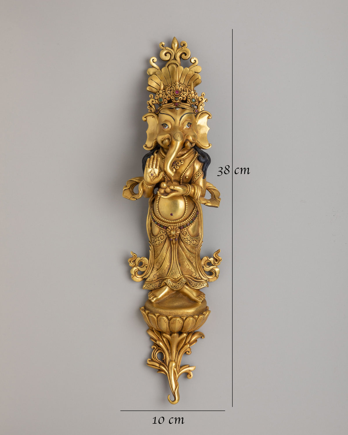 Traditional Hindu Ganesha Wall Decor | Fire Gilded Copper Artwork
