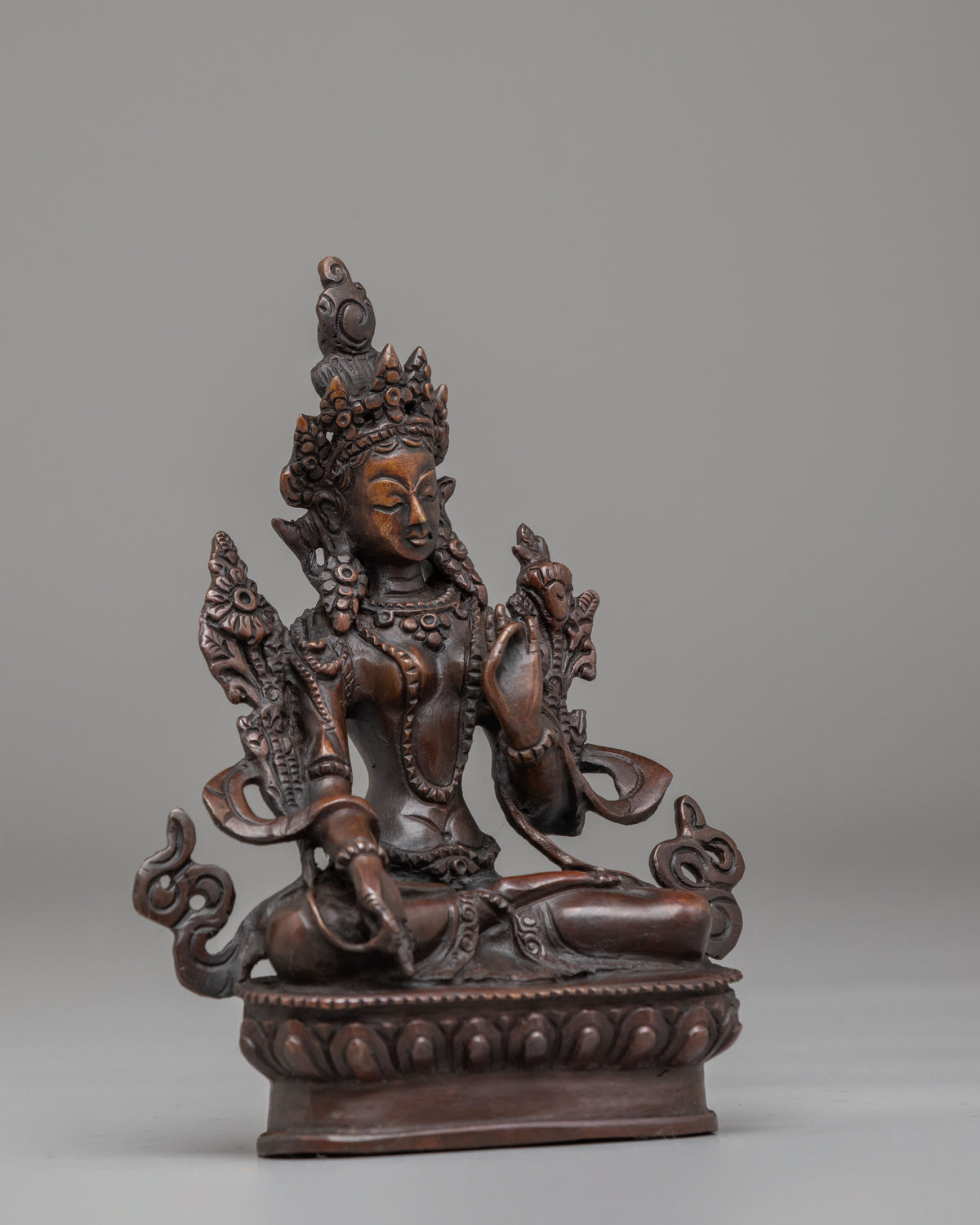Handmade White Tara Buddhist Sculpture | Spiritual Altar Decor