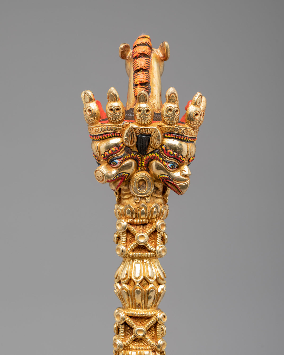 Handcrafted Altar Ritual Phurba | Gold Plated Tibetan Buddhist Ceremonial Dagger