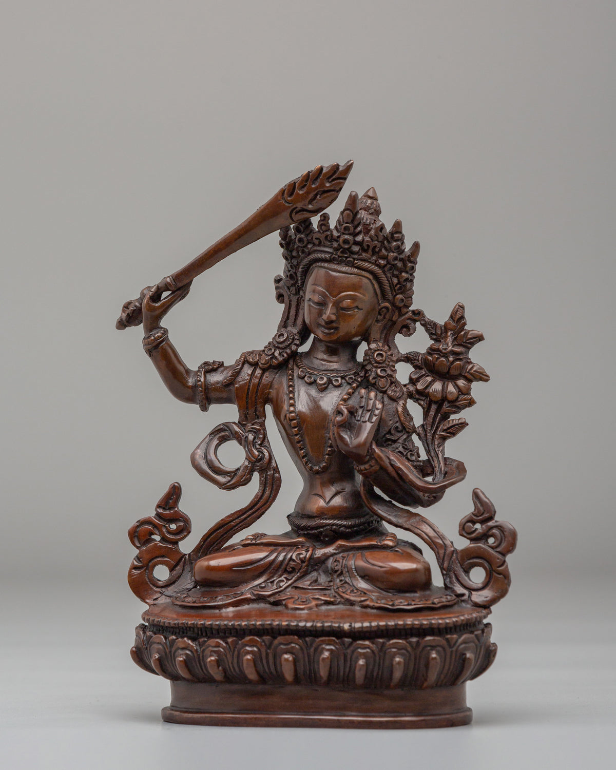 Tibetan Buddhist Manjushri Sculpture | Spiritual Home Decor