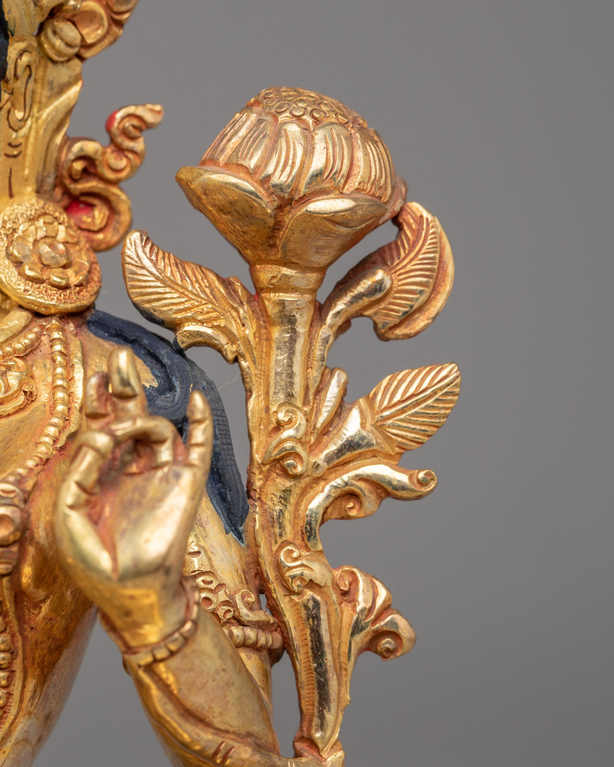 Tibetan Green Tara Shrine Statue | Buddhist Sculpture for Altar Decor