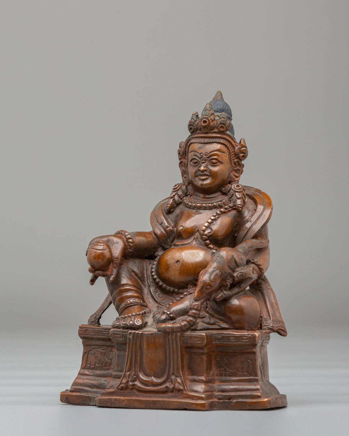 Handmade Dzambhala Meditation Statue | Tibetan Wealth Deity Artwork