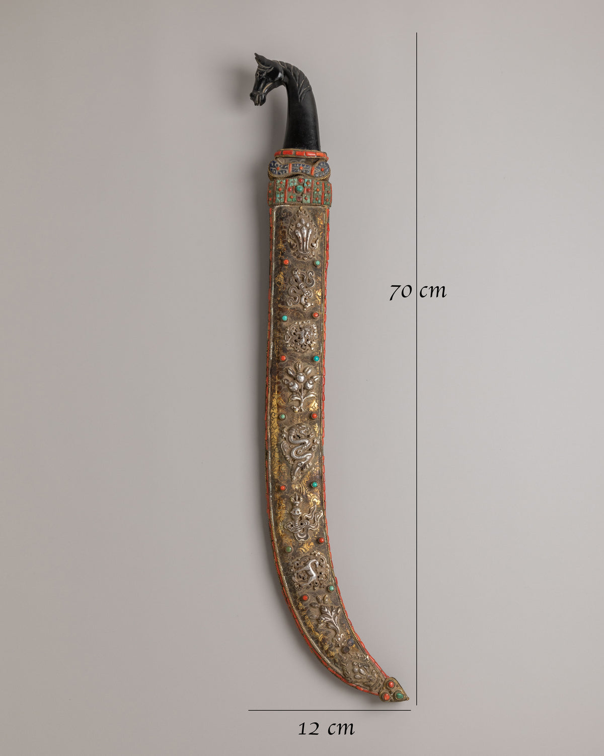 Tibetan Sword With Decorative Scabbard | Traditional Himalayan Sword Art