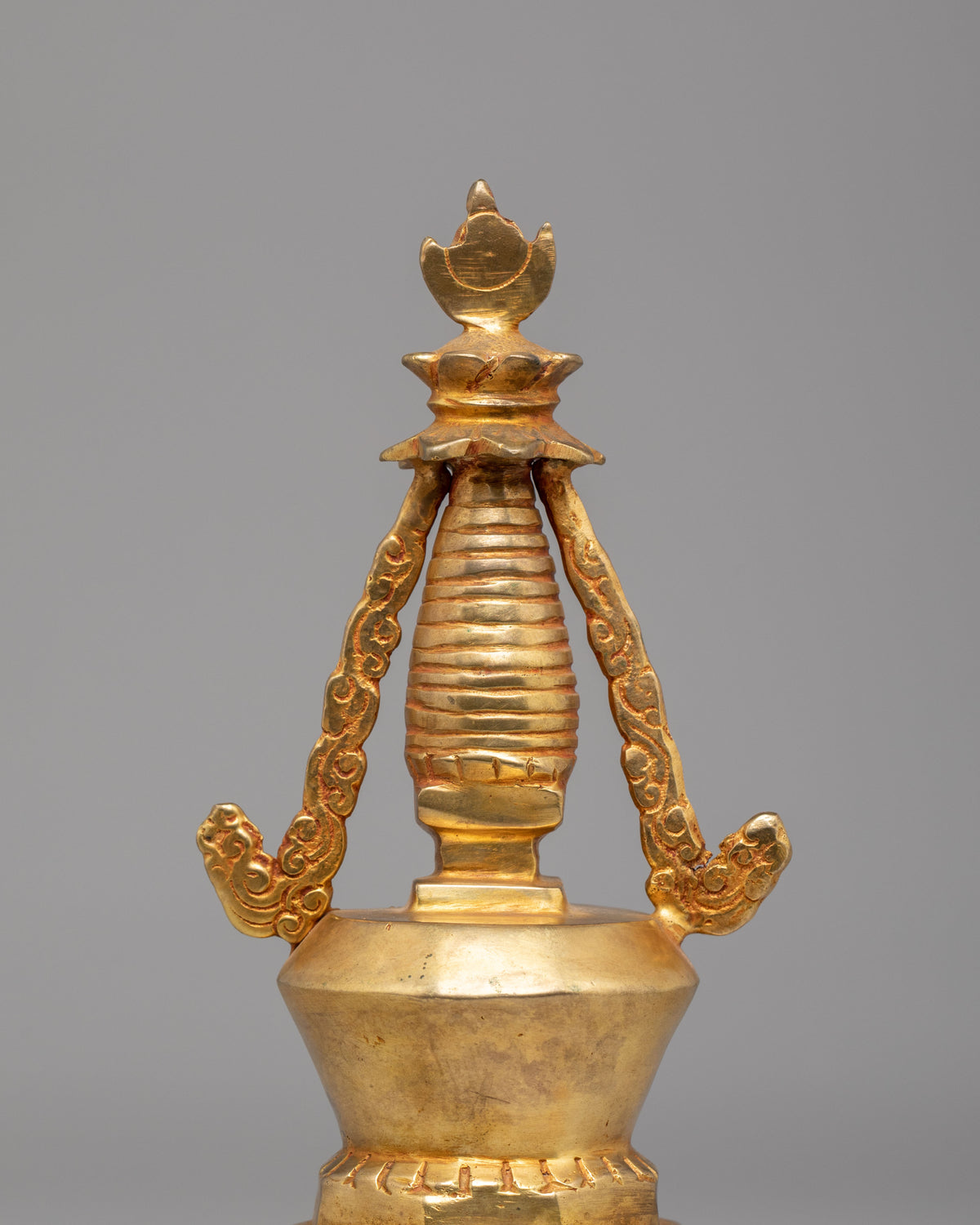 Stupa of Reconciliation for Buddhist Altar | Gold-Plated Copper Sculpture