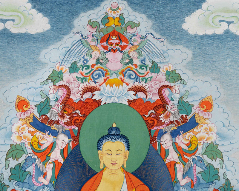 Shakyamuni Buddha Thangka Print | The Awakened One | Thangka Print for Inner Peace