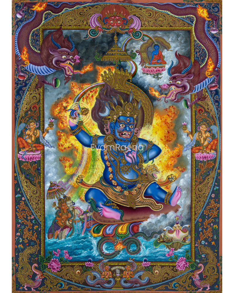 Tibetan Buddhism Vajrapani Thangka Print