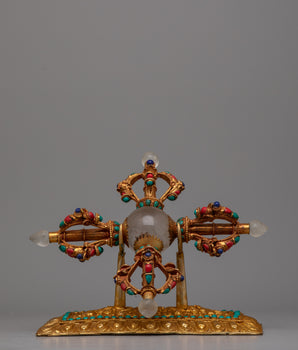 Tibetan Viswa Vajra | Hand-carved Emblem for Inner Peace and Spiritual Enlightenment