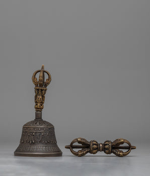 Bronze Vajra and Bell for Buddhist Practice