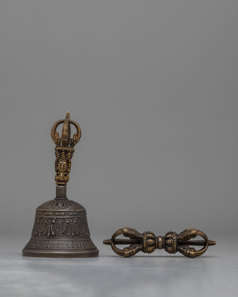 Bronze Vajra and Bell for Buddhist Practice