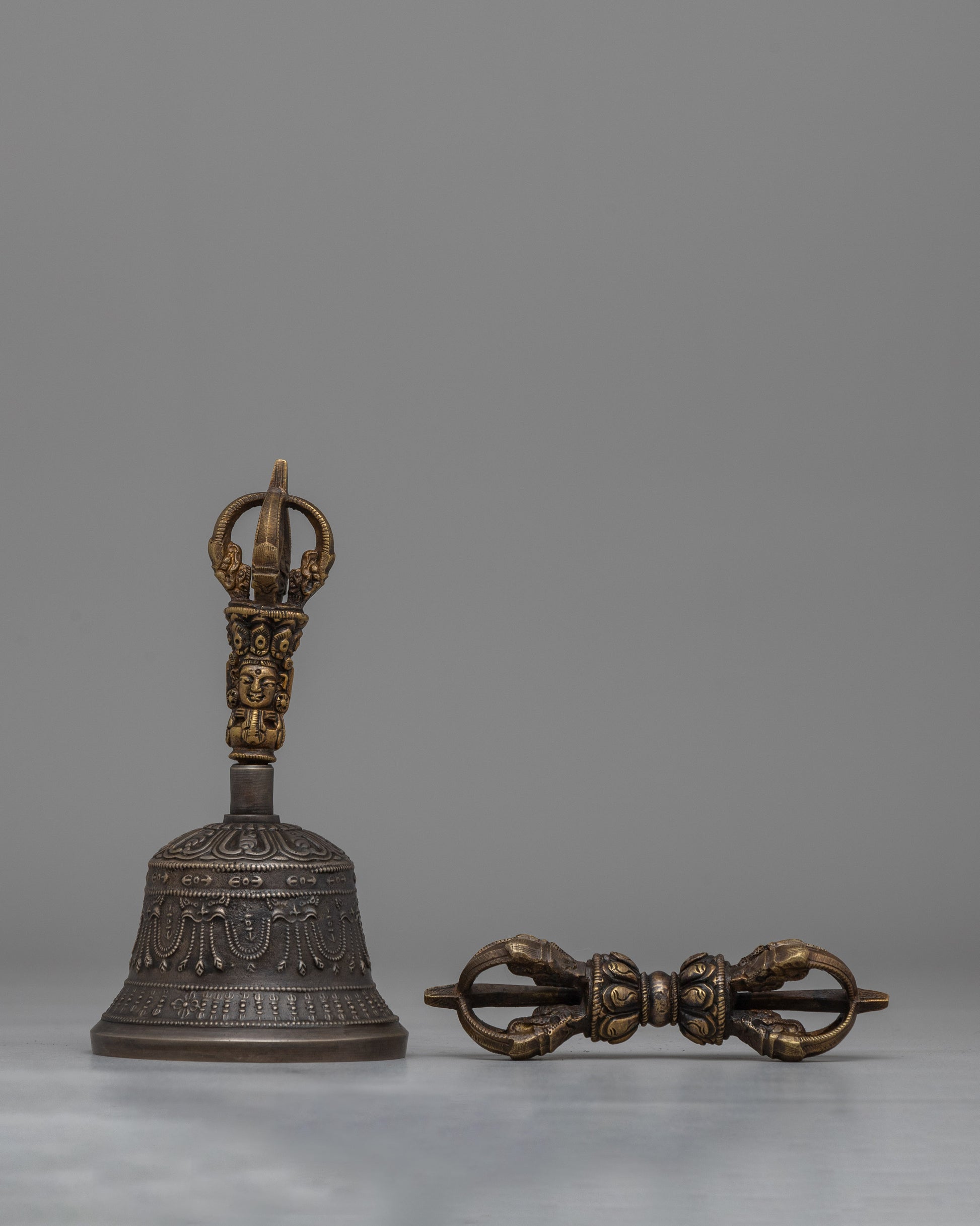 Bronze Vajra and Bell for Buddhist Practice