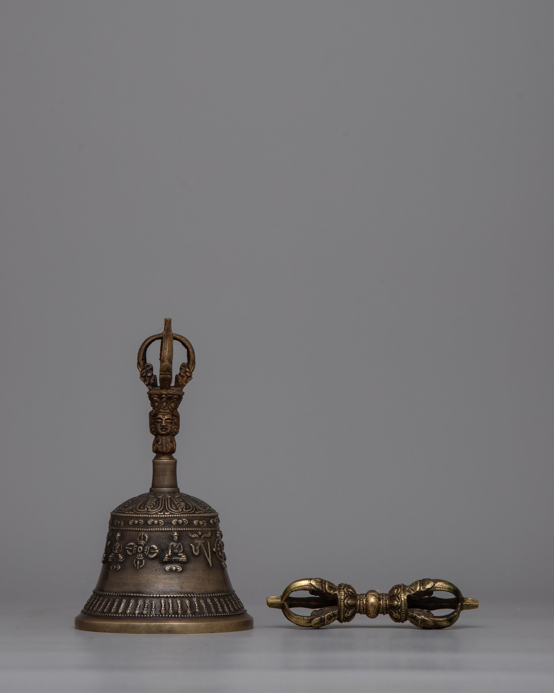 Brass And Bronze Vajra And Bell Set