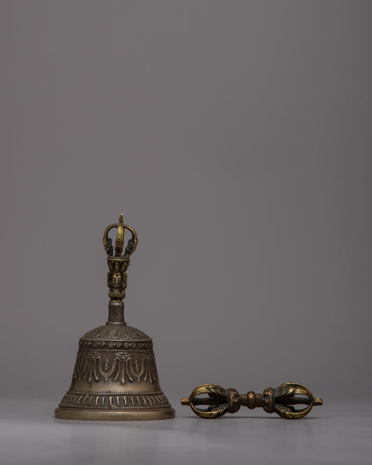 Rare Vajra and Bell Set | Traditional Ritual Tools for Enhance Buddhist Ceremonies and Meditation