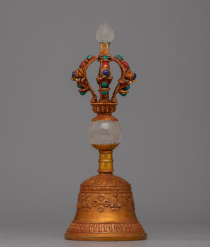 Vajra Handled Bell | Handmade Bell with Vajra Handles for Strength and Divine Protection