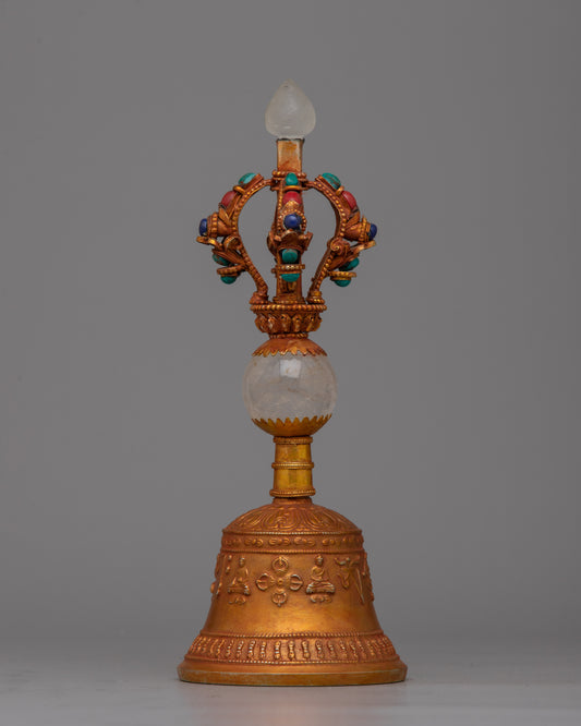 Vajra Handled Bell | Handmade Bell with Vajra Handles for Strength and Divine Protection