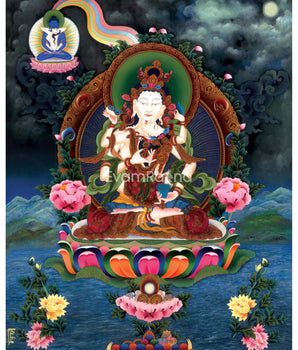 Tibetan Himalayan Vajrasattva Yab Yum Thangka Print | Buddhist Artwork