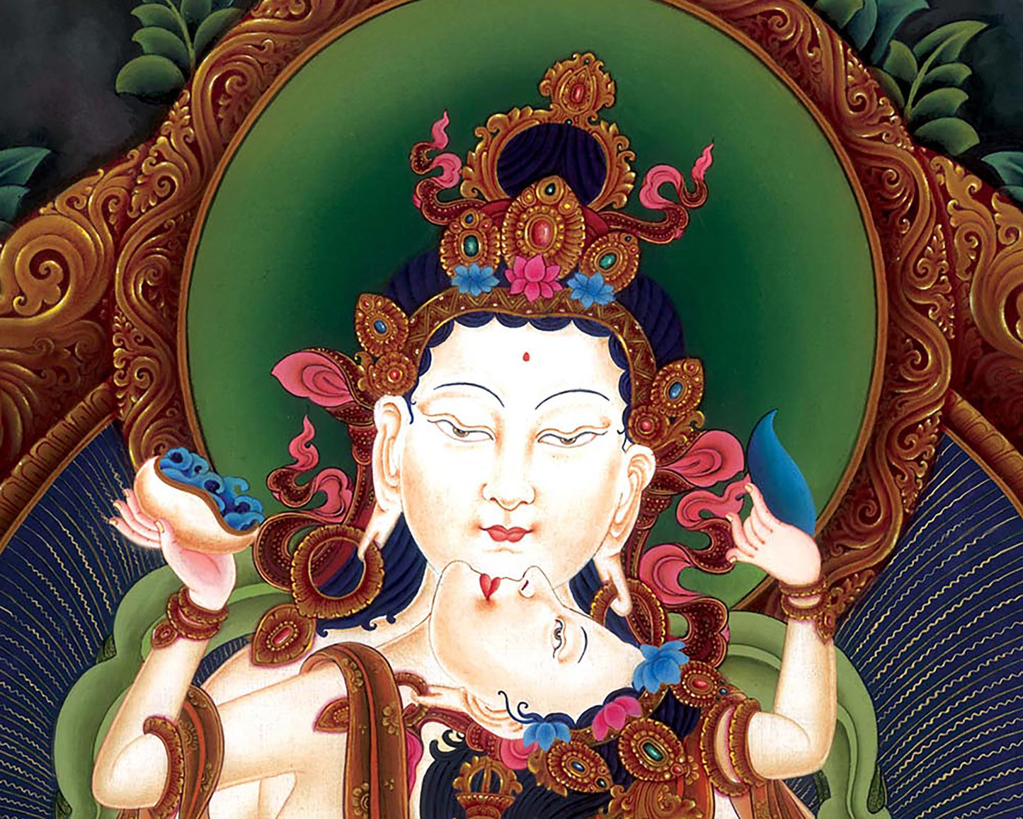 Tibetan Himalayan Vajrasattva Yab Yum Thangka Print | Buddhist Artwork